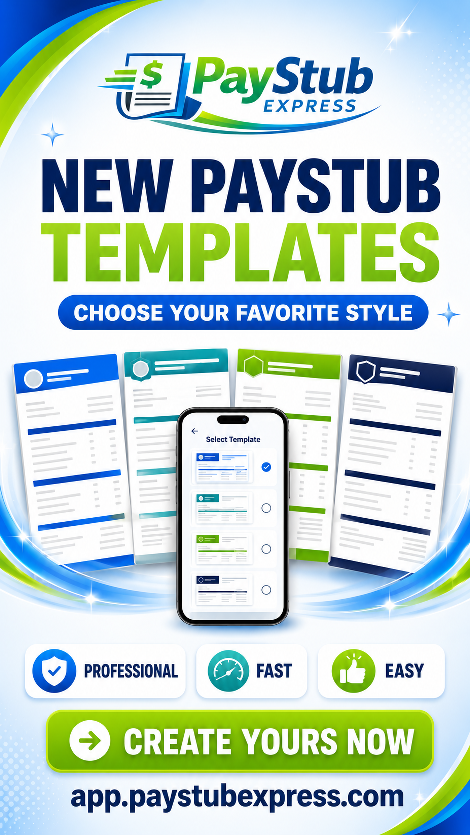 Professional paystub templates