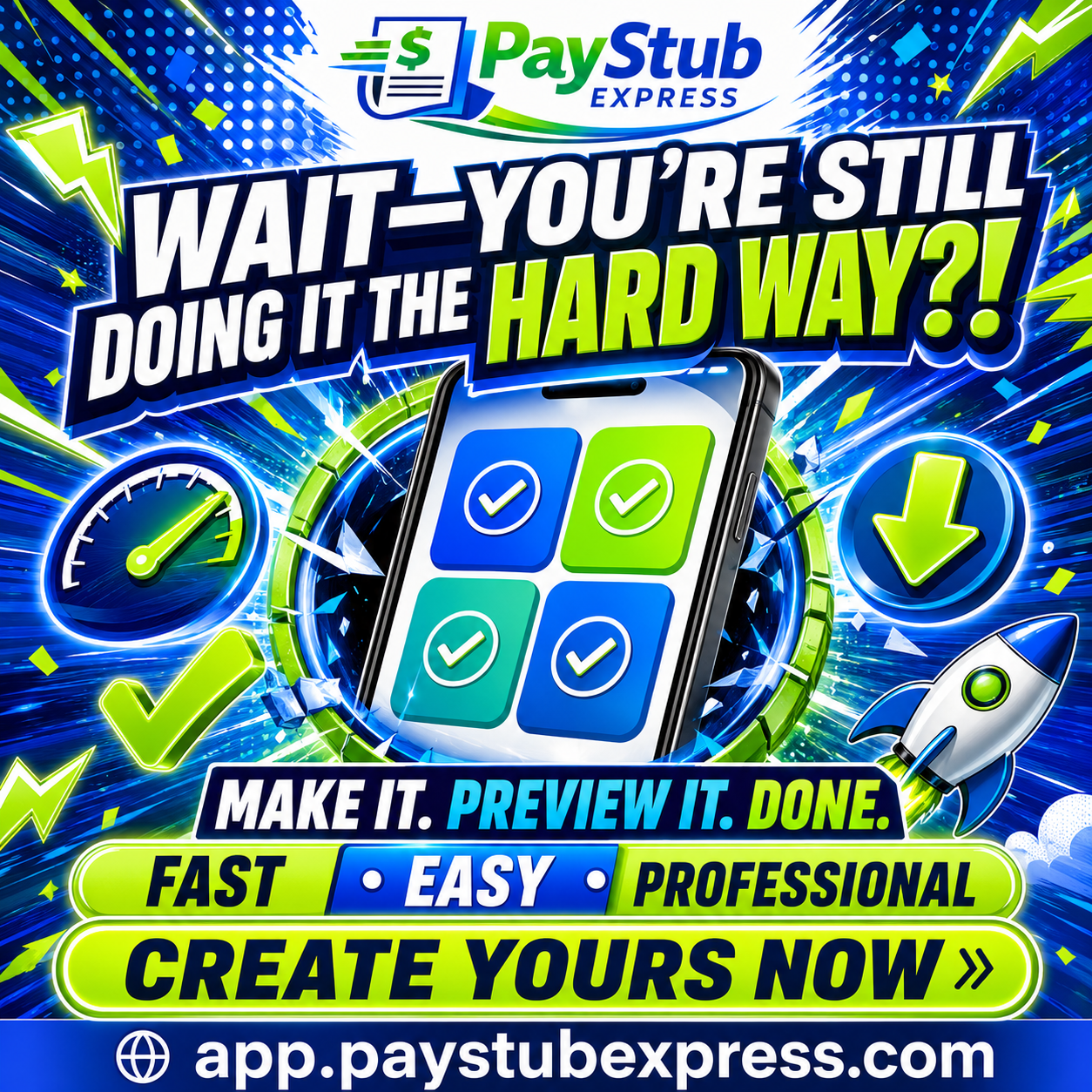PayStub Express paystub generator preview